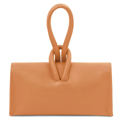 The Tropical Duchess Tuscany Leather Clutch Bag TL141990 in Apricot