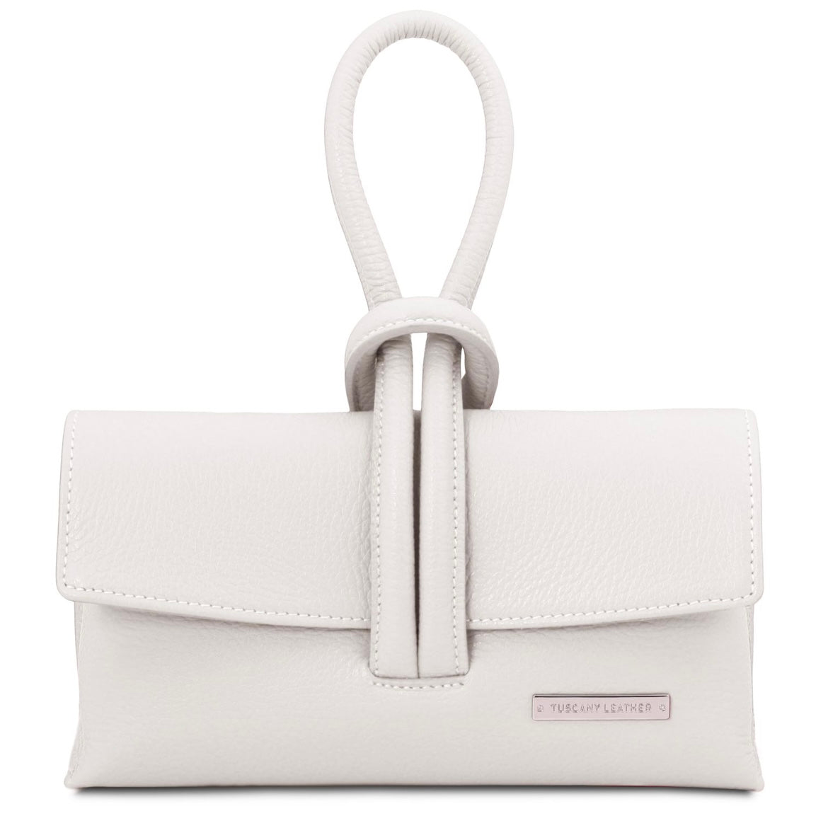 The Tropical Duchess Tuscany Leather Clutch Bag TL141990 in White