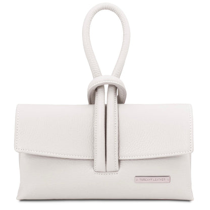 The Tropical Duchess Tuscany Leather Clutch Bag TL141990 in White