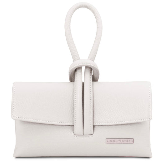 The Tropical Duchess Tuscany Leather Clutch Bag TL141990 in White