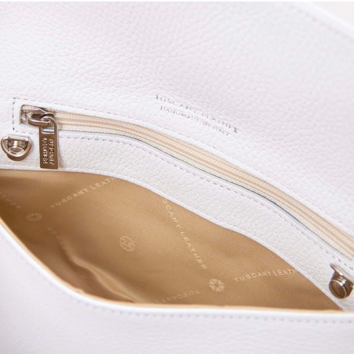 The Tropical Duchess Tuscany Leather Clutch Bag TL141990 in White