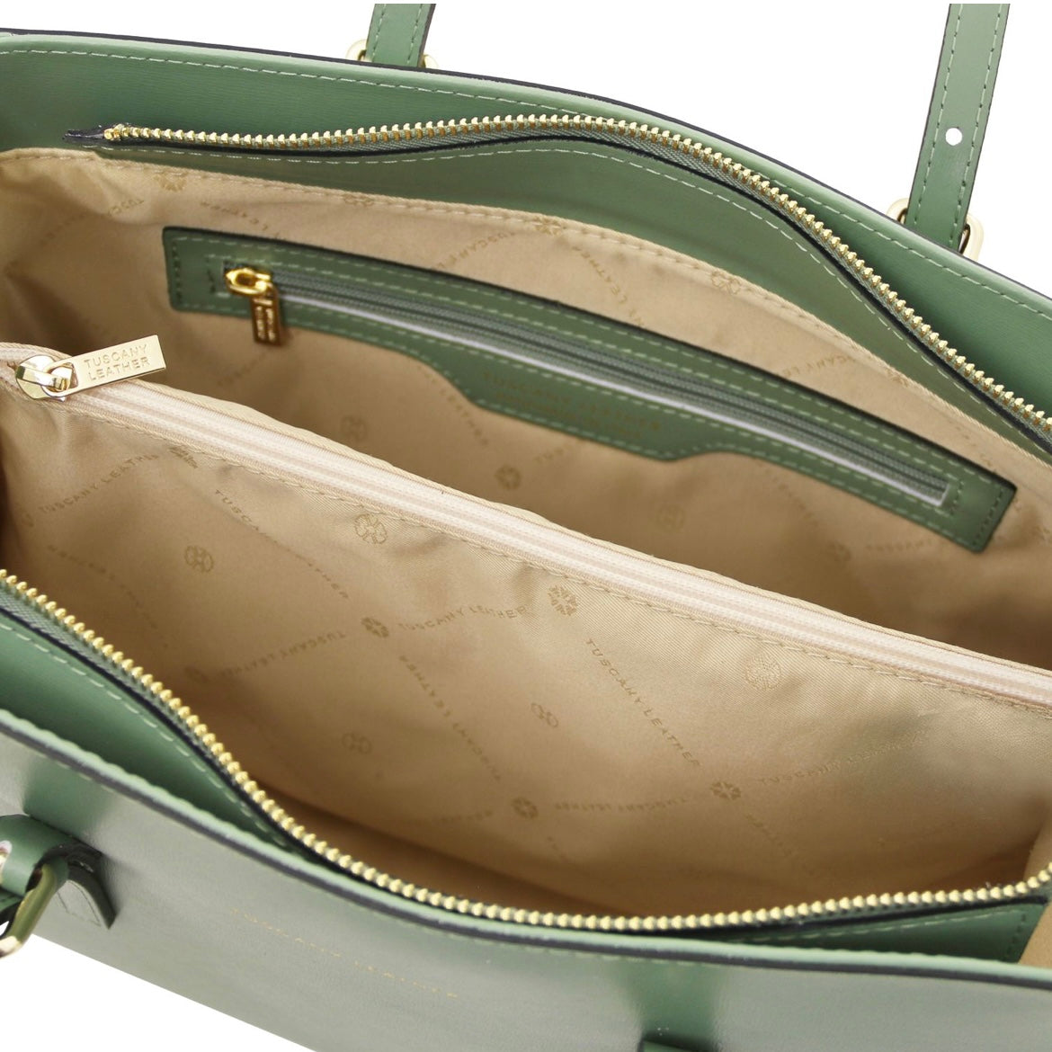 The Tropical Duchess Tuscany Leather Shoulder bag TL BAG TL142037 in Mint Green