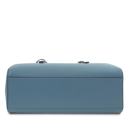 The Tropical Duchess Tuscany Leather Shoulder bag TL BAG TL142037 in Denim