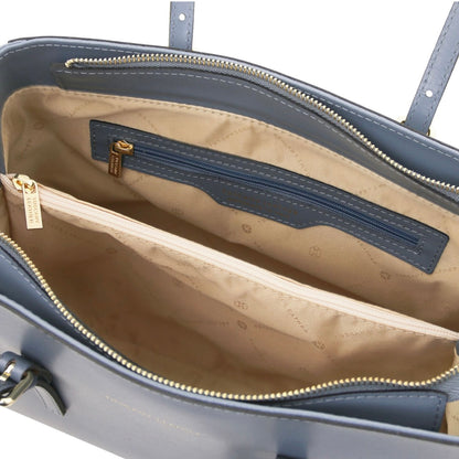 The Tropical Duchess Tuscany Leather Shoulder bag TL BAG TL142037 in Denim