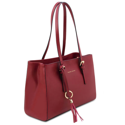 The Tropical Duchess Tuscany Leather Shoulder bag TL BAG TL142037 in Red