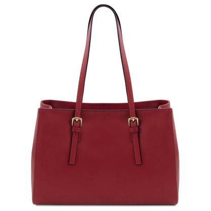 The Tropical Duchess Tuscany Leather Shoulder bag TL BAG TL142037 in Red