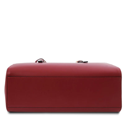The Tropical Duchess Tuscany Leather Shoulder bag TL BAG TL142037 in Red