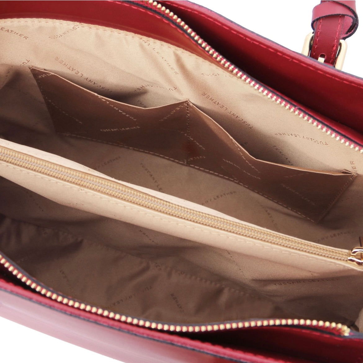 The Tropical Duchess Tuscany Leather Shoulder bag TL BAG TL142037 in Red