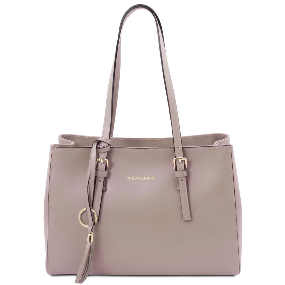 The Tropical Duchess Tuscany Leather Shoulder bag TL BAG TL142037 in Light Taupe