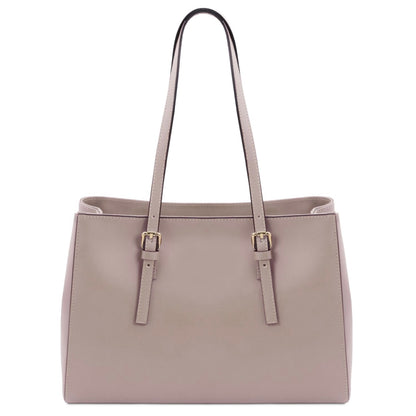 The Tropical Duchess Tuscany Leather Shoulder bag TL BAG TL142037 in Light Taupe
