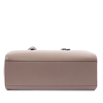 The Tropical Duchess Tuscany Leather Shoulder bag TL BAG TL142037 in Light Taupe