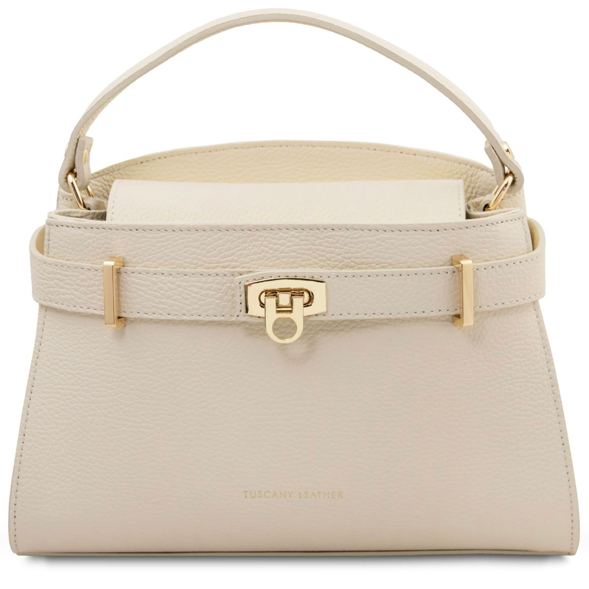 The Tropical Duchess Tuscany Leather Tote MAISY TL142455 in Beige