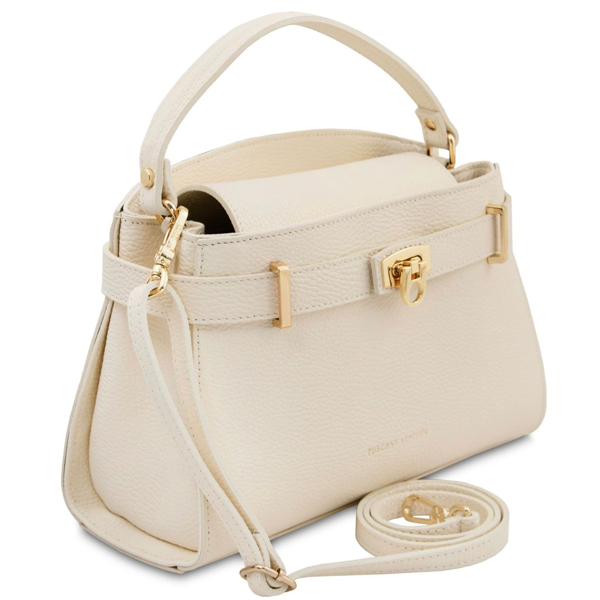 The Tropical Duchess Tuscany Leather Tote MAISY TL142455 in Beige