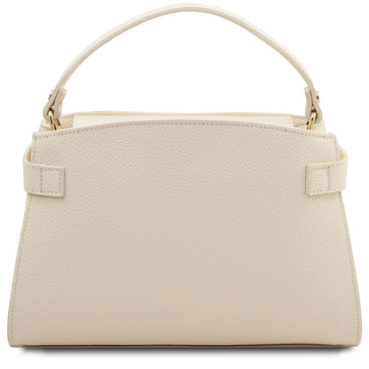 The Tropical Duchess Tuscany Leather Tote MAISY TL142455 in Beige