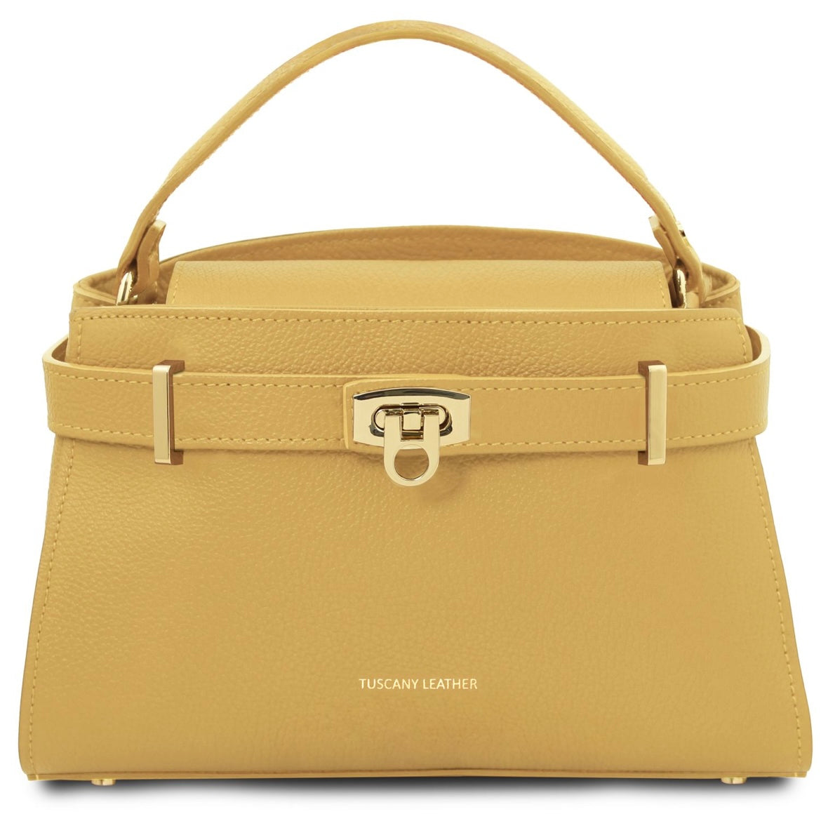 The Tropical Duchess Tuscany Leather Tote MAISY TL142455 in Pastel Yelllow