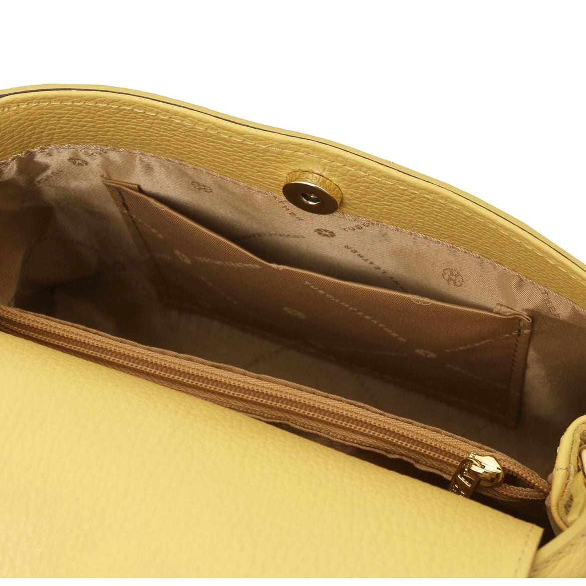 The Tropical Duchess Tuscany Leather Tote MAISY TL142455 in Pastel Yelllow