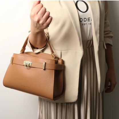 The Tropical Duchess Tuscany Leather Tote MAISY TL142455 in Pastel Yelllow