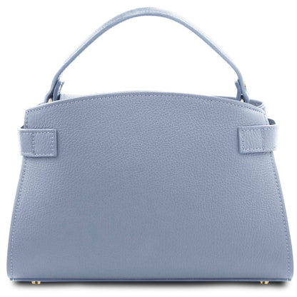 The Tropical Duchess Tuscany Leather Tote MAISY TL142455 in Light Blue