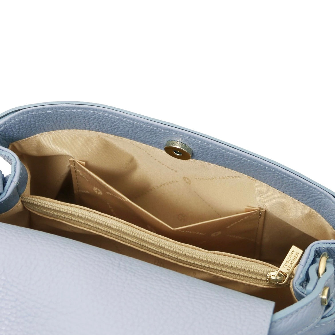 The Tropical Duchess Tuscany Leather Tote MAISY TL142455 in Light Blue