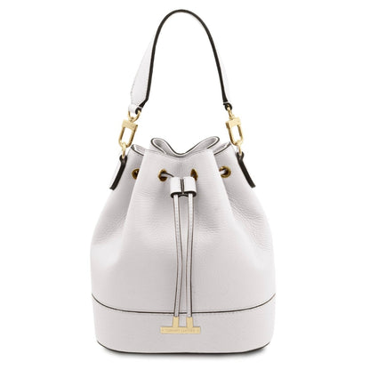 The Tropical Duchess Tuscany Leather Bucket bag TL BAG TL142146 in White