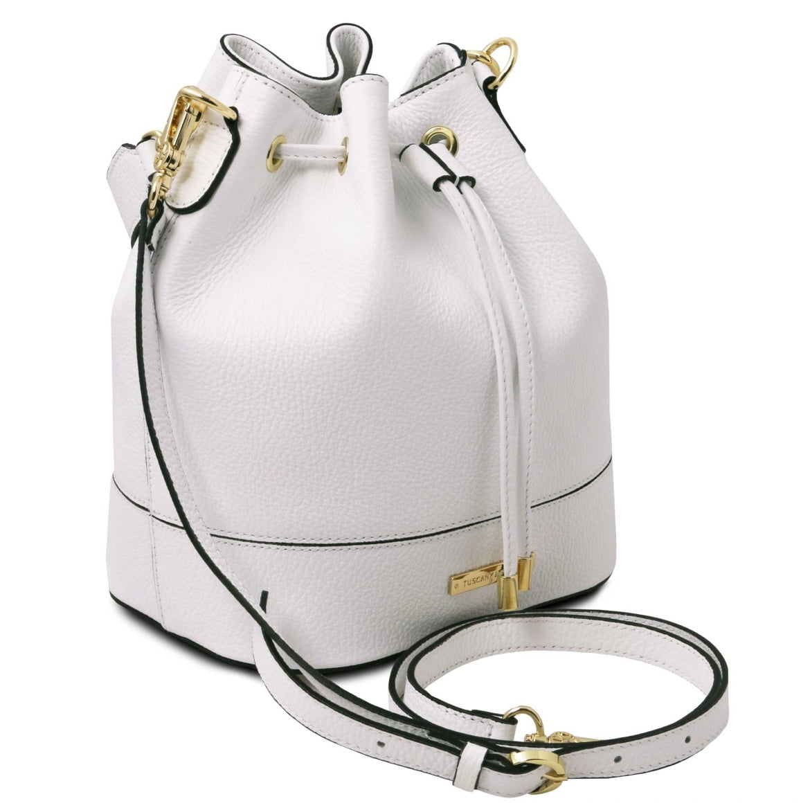 The Tropical Duchess Tuscany Leather Bucket bag TL BAG TL142146 in White