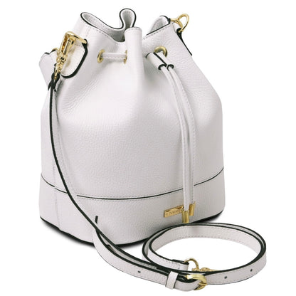 The Tropical Duchess Tuscany Leather Bucket bag TL BAG TL142146 in White