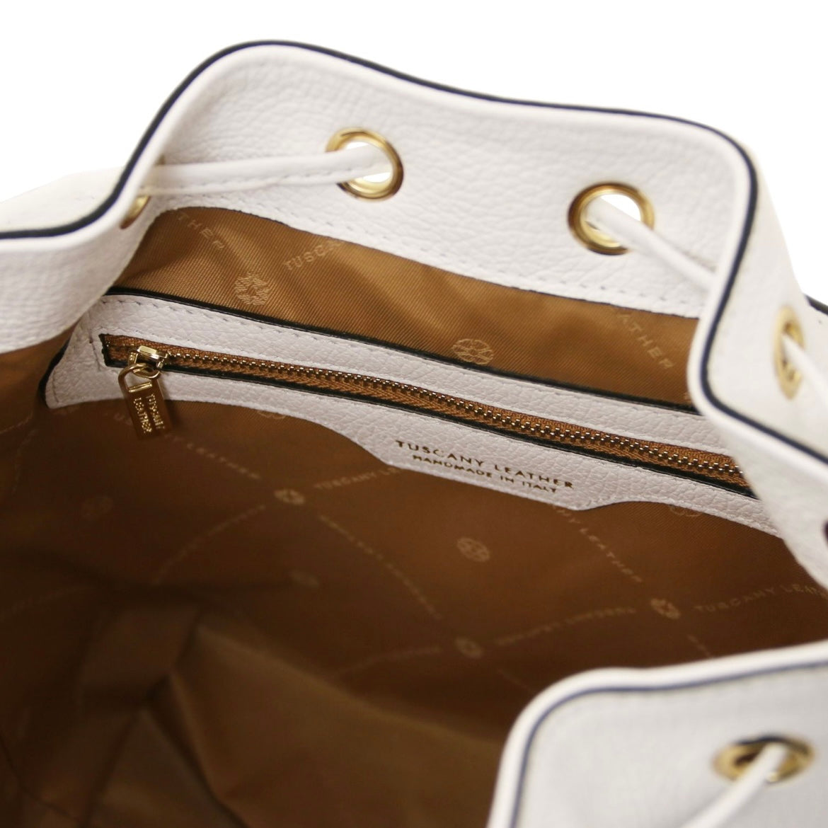 The Tropical Duchess Tuscany Leather Bucket bag TL BAG TL142146 in White