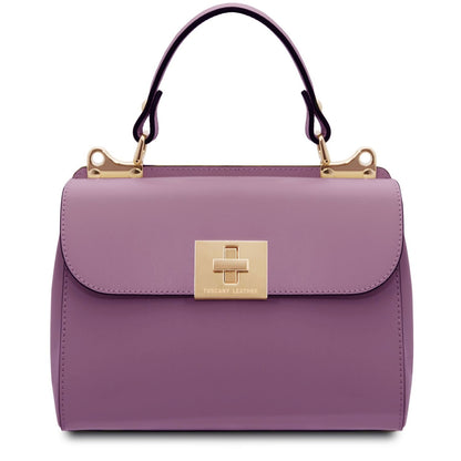 The Tropical Duchess Tuscany Leather Armonia Leather Handbag in Lilac TL142286