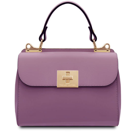 The Tropical Duchess Tuscany Leather Armonia Leather Handbag in Lilac TL142286