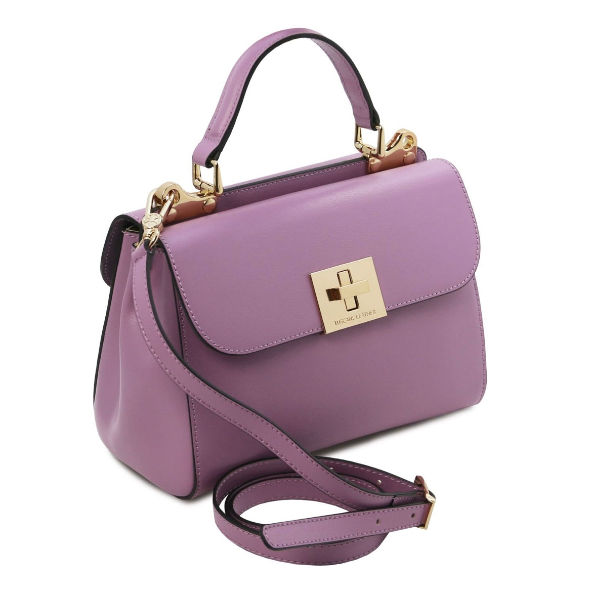 The Tropical Duchess Tuscany Leather Armonia Leather Handbag in Lilac TL142286