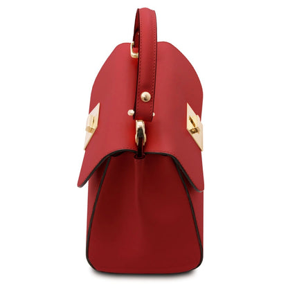 The Tropical Duchess Tuscany Leather Armonia Leather Handbag in Lipstick Red TL142286