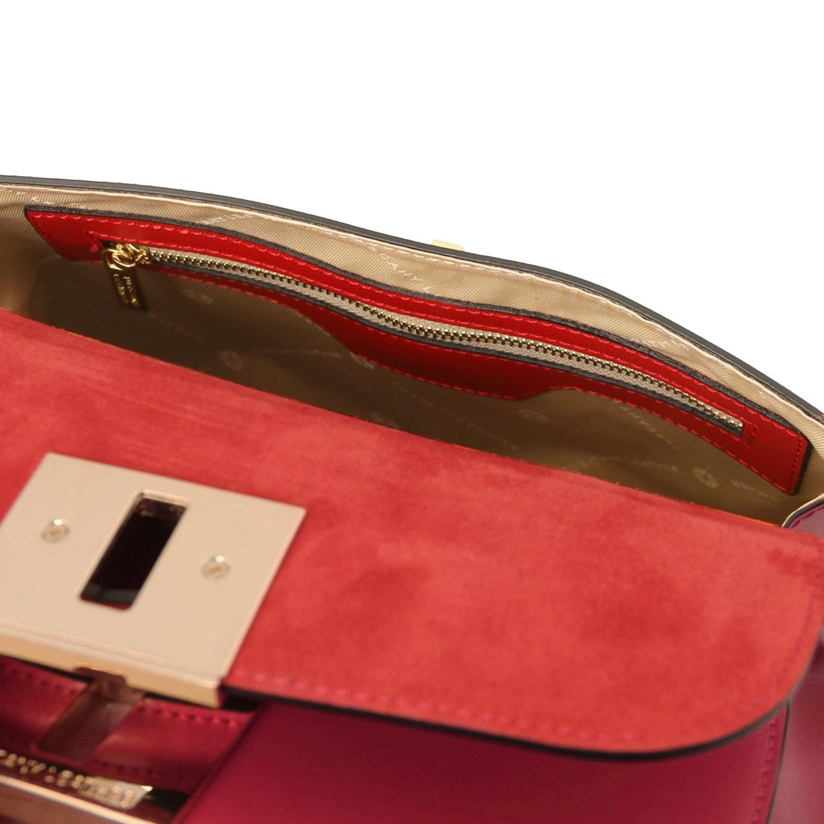 The Tropical Duchess Tuscany Leather Armonia Leather Handbag in Lipstick Red TL142286