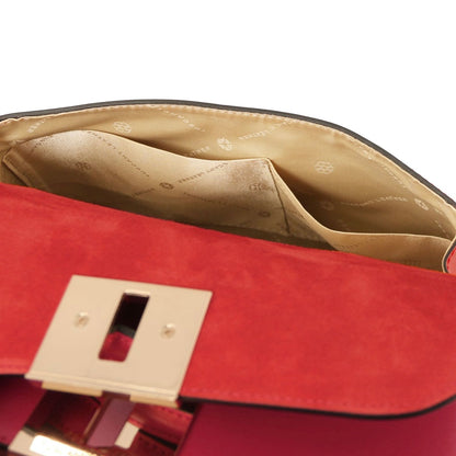 The Tropical Duchess Tuscany Leather Armonia Leather Handbag in Lipstick Red TL142286