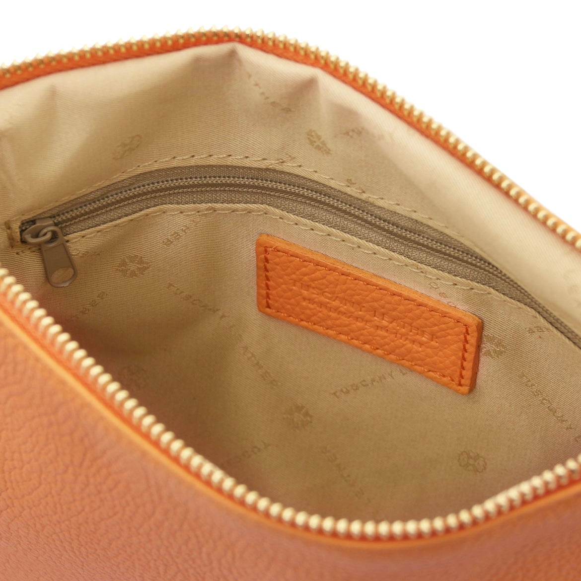 The Tropical Duchess Tuscany Leather  TL BAG TL142029 Soft Leather Clutch in Apricot