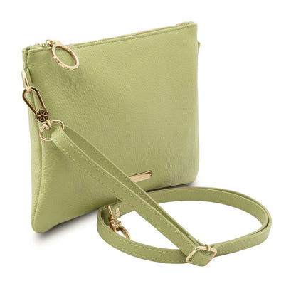 The Tropical Duchess Tuscany Leather  TL BAG TL142029 Soft Leather Clutch in Lime Green