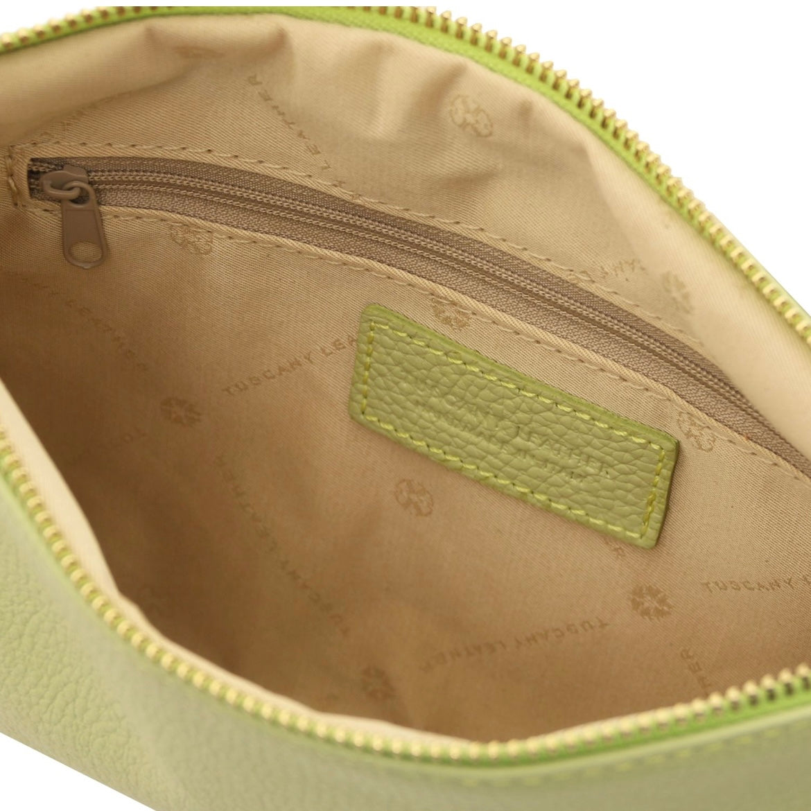 The Tropical Duchess Tuscany Leather  TL BAG TL142029 Soft Leather Clutch in Lime Green