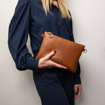 The Tropical Duchess Tuscany Leather  TL BAG TL142029 Soft Leather Clutch in Lime Green