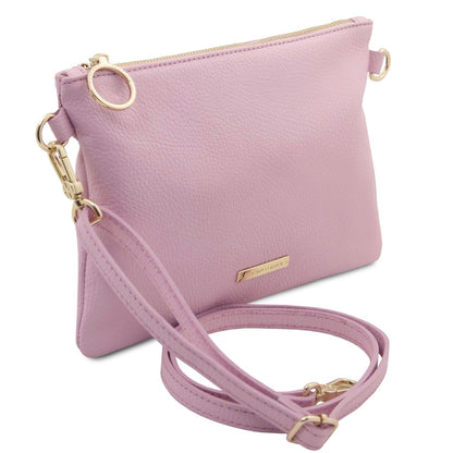 The Tropical Duchess Tuscany Leather TL BAG TL142029 Soft Leather Clutch in Ballet Pink