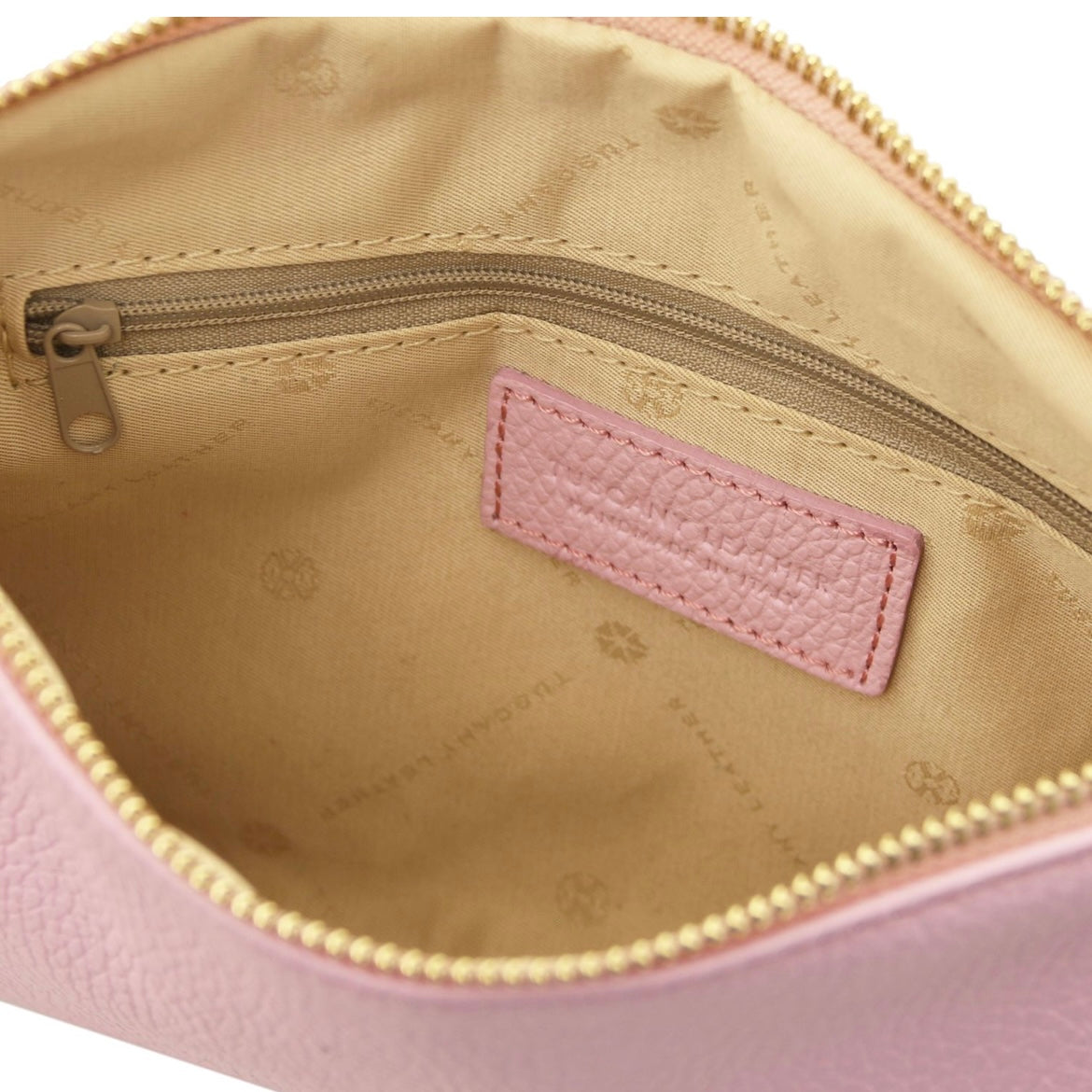 The Tropical Duchess Tuscany Leather TL BAG TL142029 Soft Leather Clutch in Ballet Pink