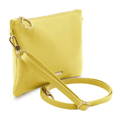 The Tropical Duchess Tuscany Leather TL BAG TL142029 Soft Leather Clutch in Yellow