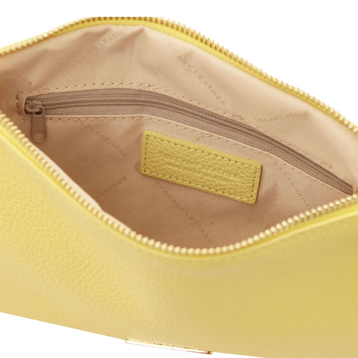 The Tropical Duchess Tuscany Leather TL BAG TL142029 Soft Leather Clutch in Yellow