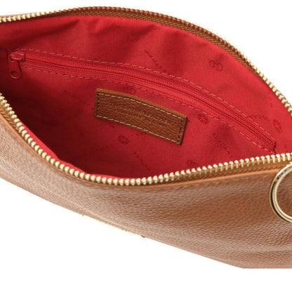 The Tropical Duchess Tuscany Leather TL BAG TL142029 Soft Leather Clutch in Cognac