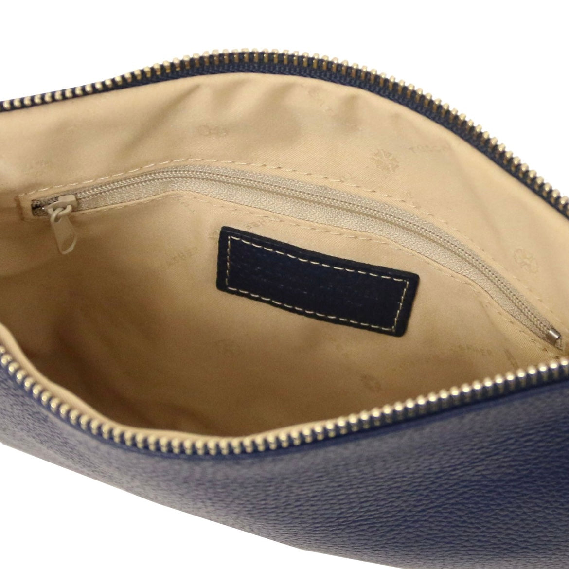 The Tropical Duchess Tuscany Leather TL BAG TL142029 Soft Leather Clutch in Dark Blue