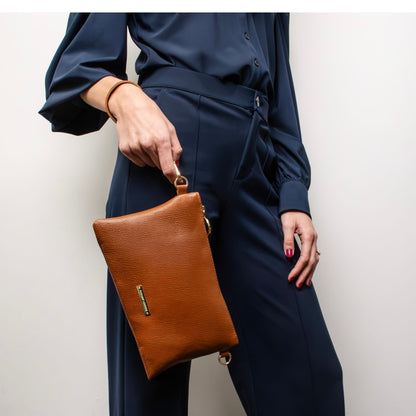 The Tropical Duchess Tuscany Leather TL BAG TL142029 Soft Leather Clutch in Black