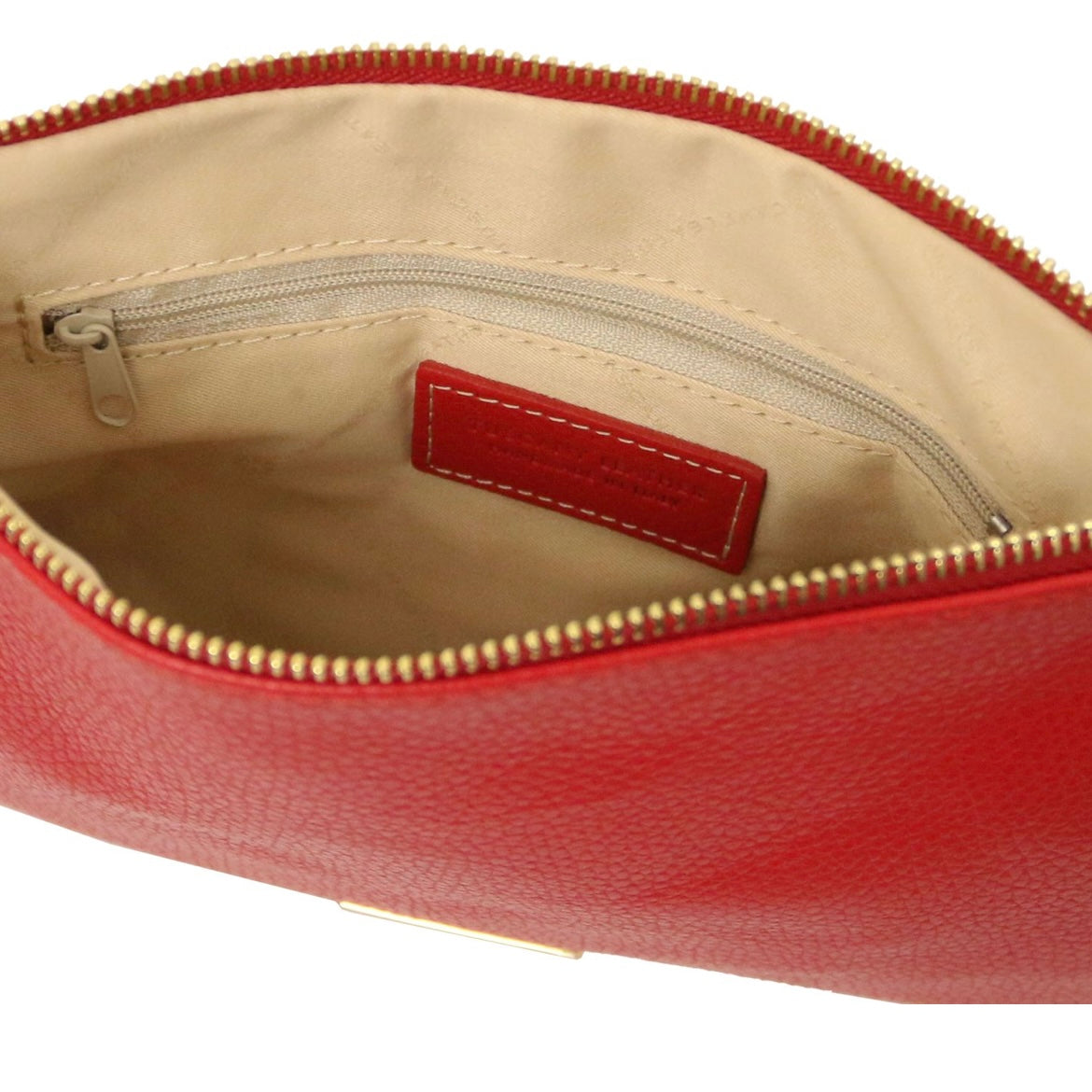 The Tropical Duchess Tuscany Leather TL BAG TL142029 Soft Leather Clutch in Lipstick Red