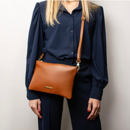 The Tropical Duchess Tuscany Leather TL BAG TL142029 Soft Leather Clutch in Lipstick Red