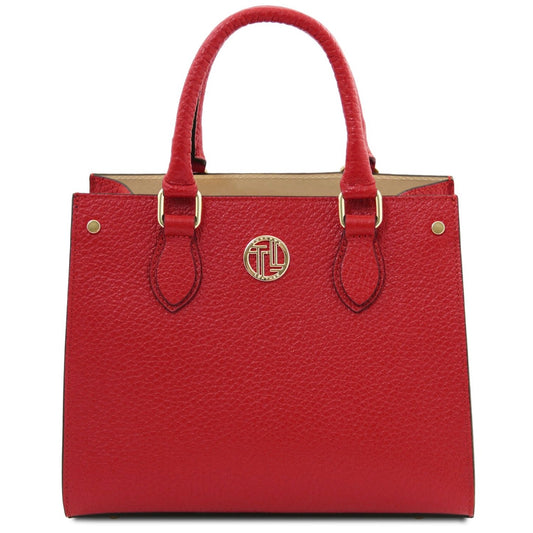 The Tropical Duchess Tuscany Leather  DAMA TL142565 Leather Handbag in Lipstick Red