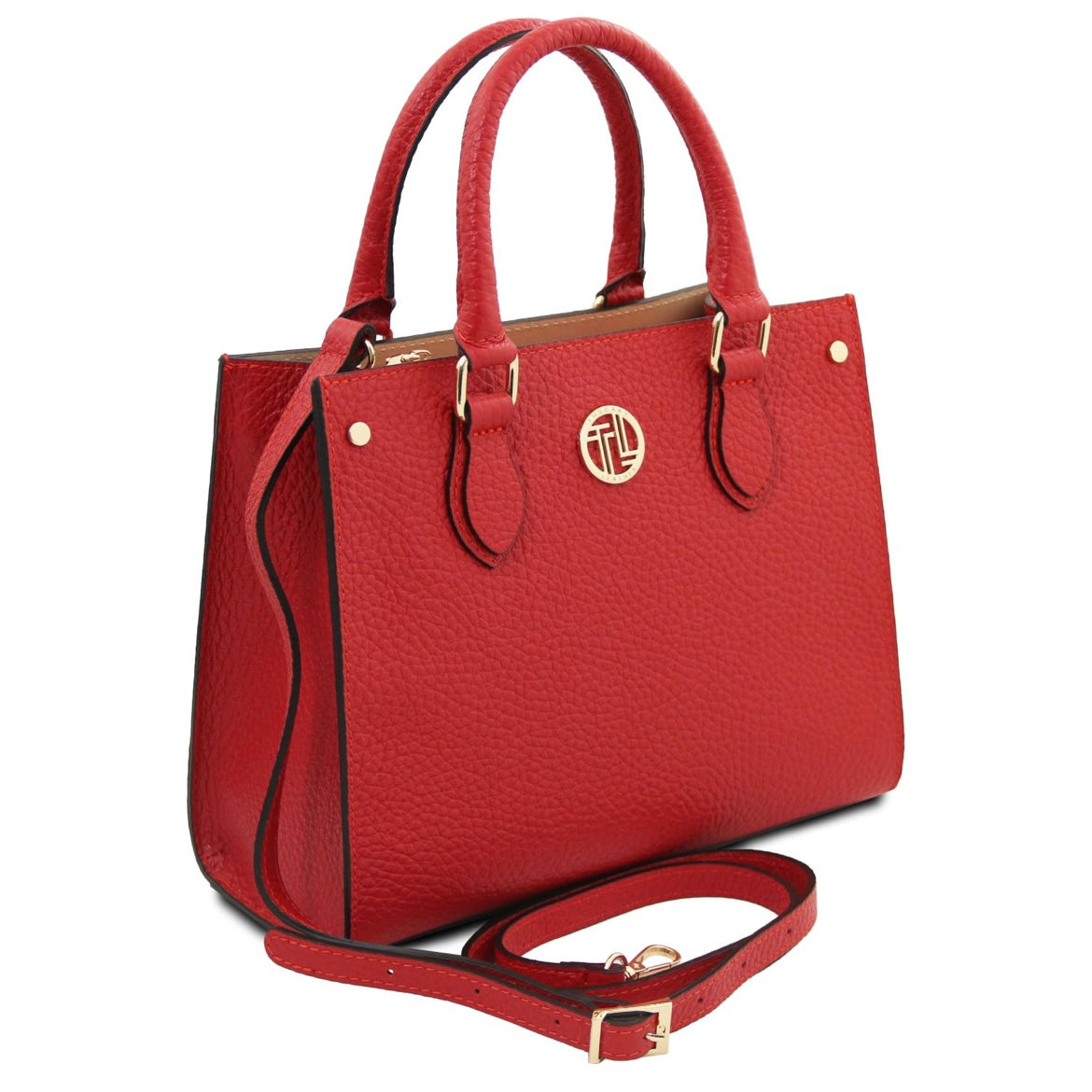 The Tropical Duchess Tuscany Leather  DAMA TL142565 Leather Handbag in Lipstick Red