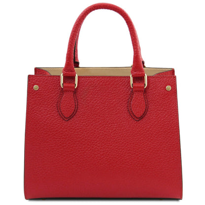 The Tropical Duchess Tuscany Leather  DAMA TL142565 Leather Handbag in Lipstick Red