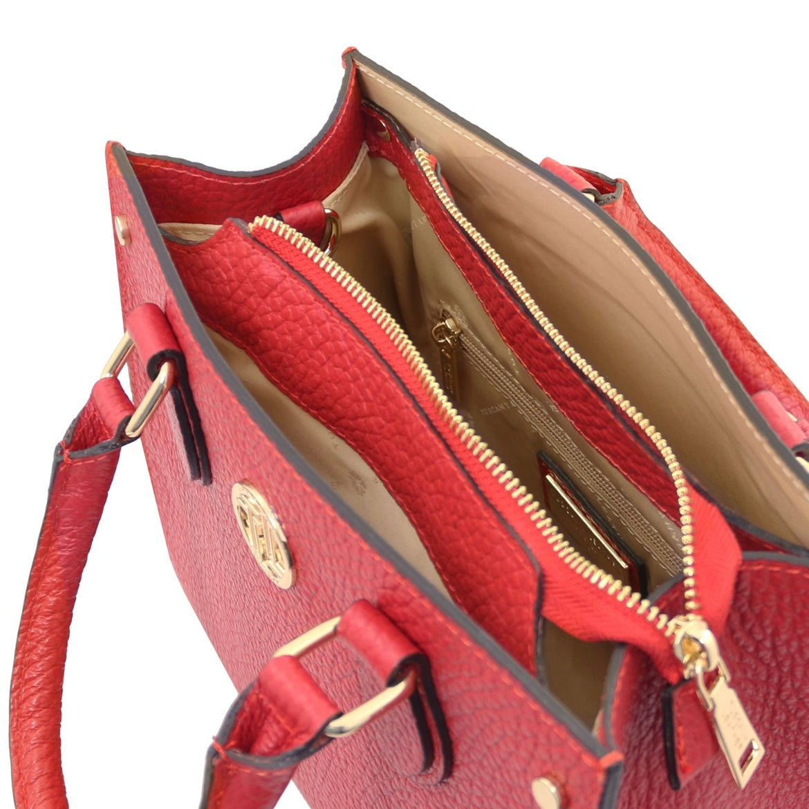 The Tropical Duchess Tuscany Leather  DAMA TL142565 Leather Handbag in Lipstick Red